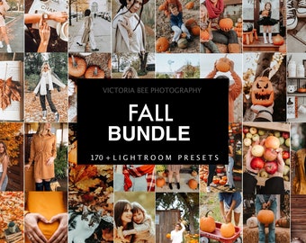 Fall Lightroom Presets Bundle, 190 + Autumn Mobile Presets, All In One, Warm Photo Filter,  Aesthetic Fall Pack