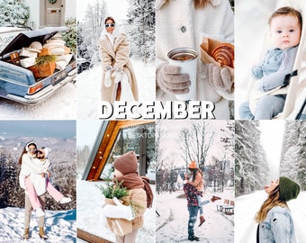 15 December Lightroom Presets Winter Mobile Presets, Christmas Presets for Blogger, Snow Holiday Lifestyle Filter, Holiday Preset