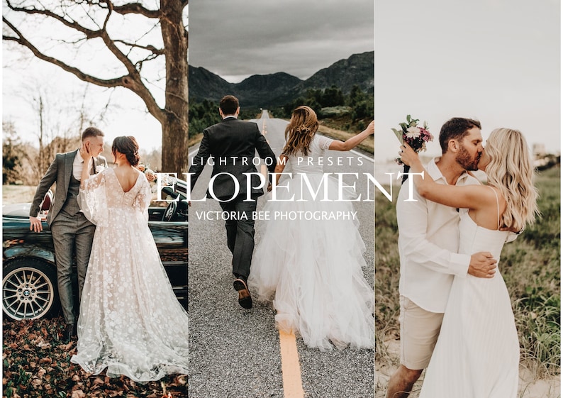 15 presets de Lightroom para fugas románticas, presets de boda para la novia, presets de pareja bohemia, filtro de boda etéreo imagen 1
