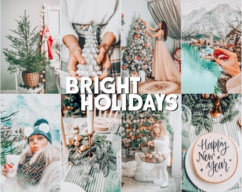 25 Lightroom Presets Bright Holidays, Winter Festive Presets, XMAS presets for Bloggers, Christmas Filter For Mobile Lightroom