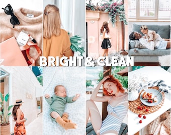 15 Mobile Lightroom Presets BRIGHT AND CLEAN Desktop Presets for Bloggers, Bright and Airy Lightroom Presets, Light and Clean Preset
