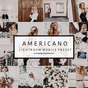 5 Mobile Lightroom Preset AMERICANO Trendy Instagram Blogger Travel Lightroom Preset Bright and Airy Lightroom Mobile Presets