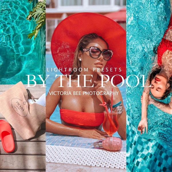 15 Lightroom Presets By The Pool, Summer Preset, Beach Photo Filter, Vibrant Influencer, Travel Presets for Bloggers