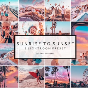 5 Mobile Lightroom Presets SUNRISE TO SUNSET, Vibrant Instagram Lightroom Preset for Bloggers,  Lifestyle Presets for Instagram