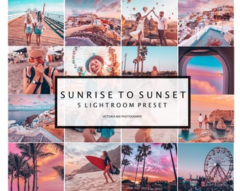 5 Mobile Lightroom Presets SUNRISE TO SUNSET, Vibrant Instagram Lightroom Preset for Bloggers,  Lifestyle Presets for Instagram