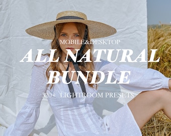 320 + Presets ALL NATURAL Lightroom Bundle, Lifestyle Influencer Blogger Preset, Instagram Mobile and Desktop filter, All in One