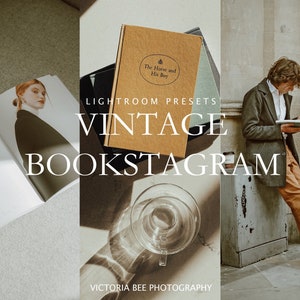 May include: Vintage Lightroom presets for bookstagram. The image shows a collection of books, a cup of coffee, and a person reading a book. The text on the books includes "The Horse and His Boy" and "Valentine".