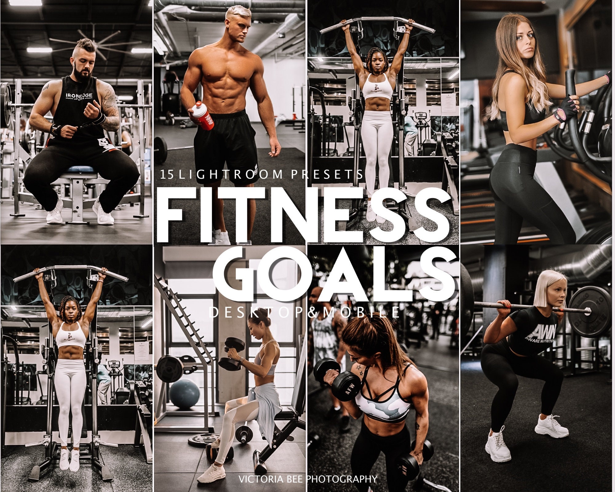 25 FITNESS LIGHTROOM Presets, Gym Instagram Filter, moody workout