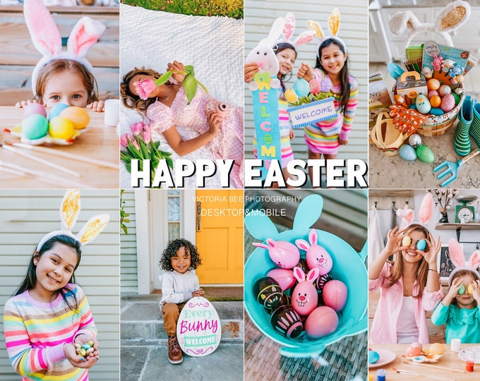 15 Lightroom Presets Happy Easter, Spring Presets, Bright and Airy Presets, Light and Airy Family Filter for Instagram