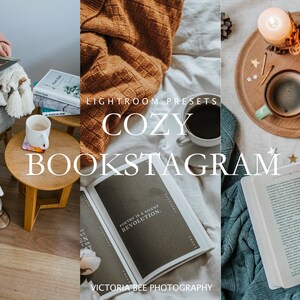 May include: Cozy bookstagram Lightroom presets for editing photos of books, coffee, and candles. The text "Poetry is a silent revolution" is visible on a book.