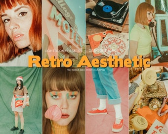 15 ajustes preestablecidos estéticos retro para Lightroom, ajustes preestablecidos móviles vintage, ajustes preestablecidos analógicos de la vieja escuela, filtro de película retro, ajustes preestablecidos de los años 80 y 70
