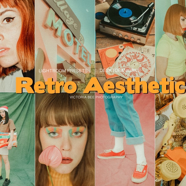 15 Retro Aesthetic Presets fro Lightroom, Vintage Mobile Presets, Analog Old School Presets, Retro Film filter, 80s And 70s presets