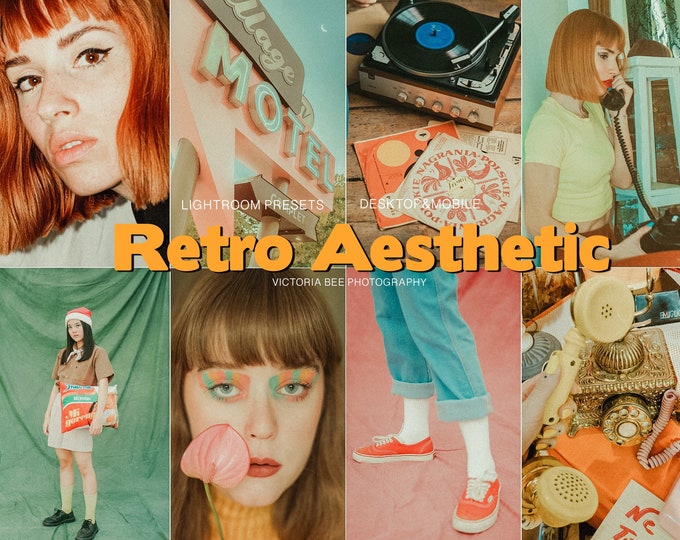 15 Retro Aesthetic Presets fro Lightroom, Vintage Mobile Presets, Analog Old School Presets, Retro Film filter, 80s And 70s presets