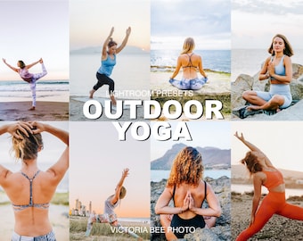 Outdoor Yoga Lightroom Presets for Mobile and Desktop, Workout Fitness Preset, Beach Yoga Filter., Aesthetic Natural Filter