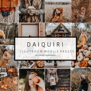 5 Mobile Lightroom Preset  DAIQUIRI Orange Theme Preset, Blogger Lightroom Mobile Autumn Preset