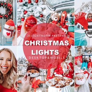 25 CHRISTMAS Presets for Lightroom, Holiday Mobile Presets, Festive Presets, Winter Instagram Filter, Mobile and Desktop