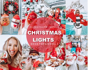 25 CHRISTMAS Presets for Lightroom, Holiday Mobile Presets, Festive Presets, Winter Instagram Filter, Mobile and Desktop