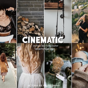 15 preimpostazioni Lightroom per desktop e dispositivi mobili CINEMATIC, film retrò, filtri Instagram per Blogger, preimpostazioni film, fotoritocco