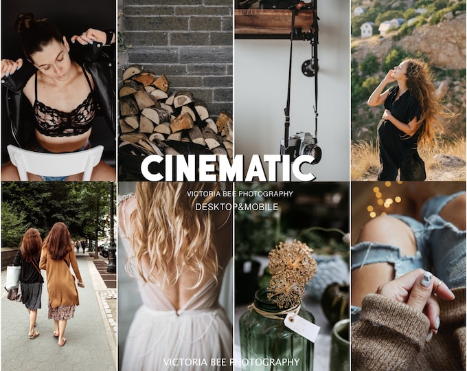 15 Lightroom Presets for desktop and mobile CINEMATIC, Retro Film, Instagram Filters For Blogger,  Film preset,  Photo Editing