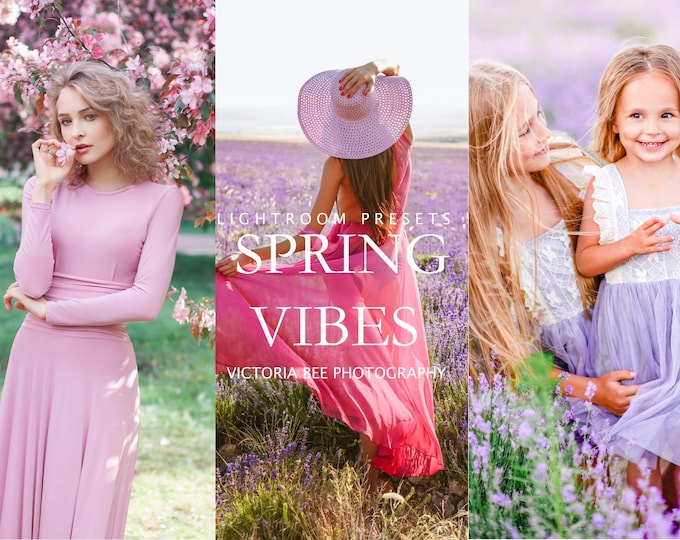 Spring Preset, 10 Mobile LIGHTROOM Presets SPRING VIBES, Vibrant Mobile Presets for Lightroom, Natural Light Bright Preset