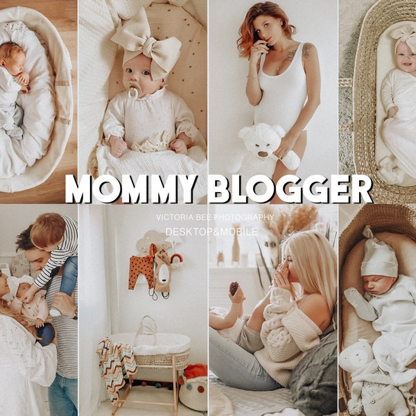 15 Lightroom Presets Mommy Blogger, Luftige Presets, Warm Cosy Filter, Mom Fotofilter, Indoor Presets, DNG