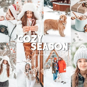 10 Winter Presets Cozy Season, Christmas Presets for Desktop and Mobile Lightroom, Holiday Mobile Presets