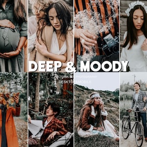 25 Lightroom Presets DEEP MOODY For Mobile and Desktop Lightroom, Moody and Rich Presets, Dark Instagram Filter, Travel Boho Preset