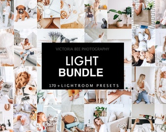 170 Light and Airy Lightroom Presets Bundle, Natural Mobile & Desktop Presets, Bright and Clean Instagram Preset, Aesthetic Filters
