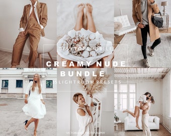 35 Creamy Nude Lightroom Presets, Cream Tones Presets, Soft and Dreamy Photo Filter for bloggers, Aesthetic Warm Preset