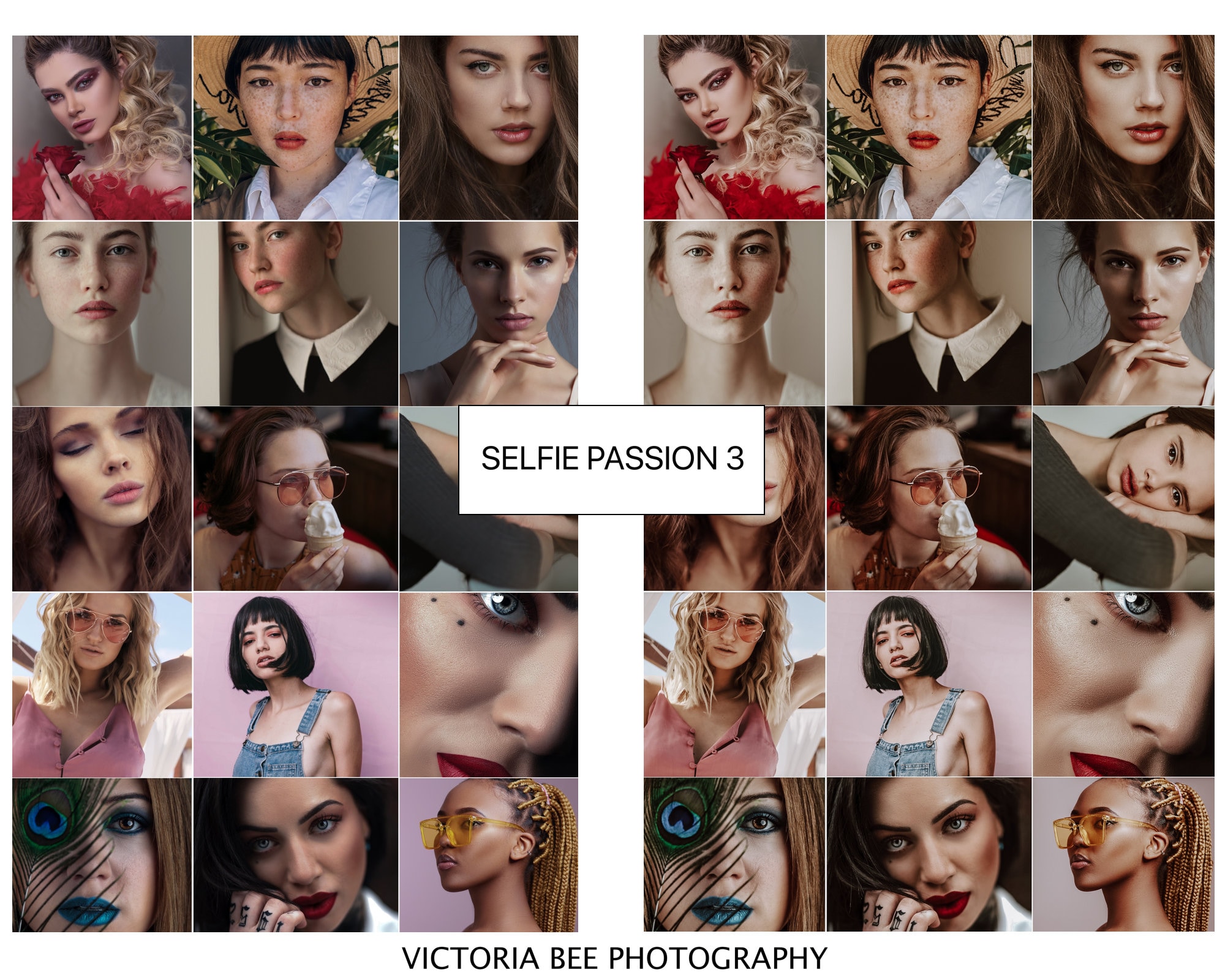 10 Mobile Lightroom Presets SELFIE PASSION, Desktop Portrait Preset for