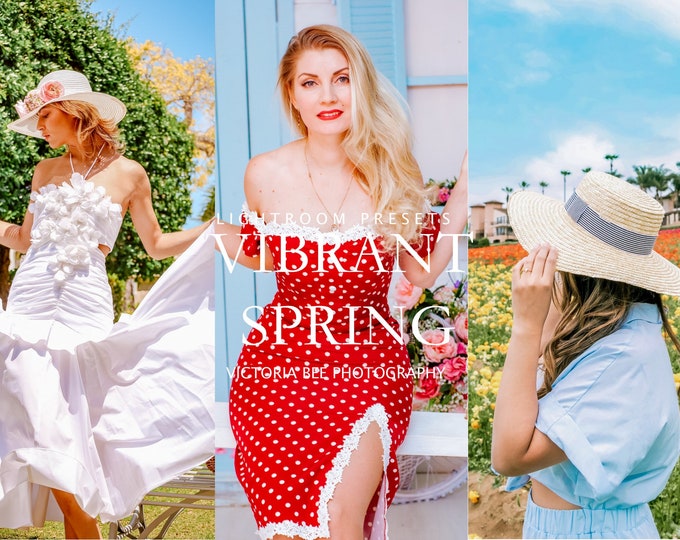 Lightroom Presets Vibrant Spring, Pop Bright Preset, Light Bright Airy Spring Filter, Natural Presets for Bloggers