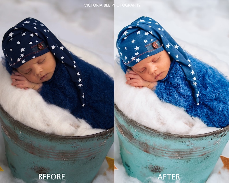 May include: A newborn baby wearing a blue and white star patterned hat sleeps in a blue fuzzy blanket inside a teal bucket.