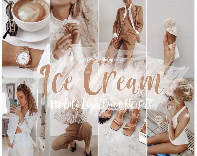 15 Lightroom Presets ICE CREAM For Desktop and Mobile Lightroom, Instagram Filter for Bloggers, Nude Presets Photo Editing