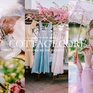 15+ Lightroom Presets COTTAGECORE, Ästhetische Floral-Presets, Luftiger Sommerfilter, Natürliche Soft-Presets für Blogger, Retro Vintage Presets