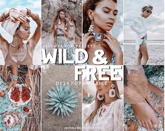 5 Mobile Lightroom Presets WILD & FREE,  Lightroom Mobile  Instagram presets For Blogger, Photo filter For Instagram