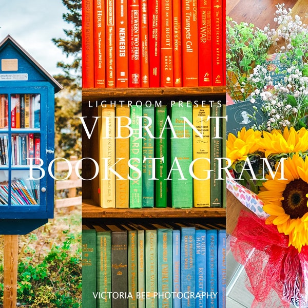 Vibrant Bookstagram 10 Lightroom Presets for Mobile and Desktop Lightroom, Pop Bright Filter for Book Blog, Natural True Tone photo Filter