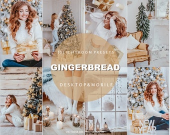 10 CHRISTMAS Presets, Mobile Lightroom preset Gingerbread, Winter Preset for Holidays, Filter for Instagram, Christmas preset, Photo Editing