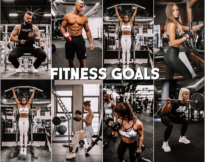 25 FITNESS LIGHTROOM Presets, Gym Instagram Filter, moody workout presets for mobile Lightroom, Crossfit Photo Editing