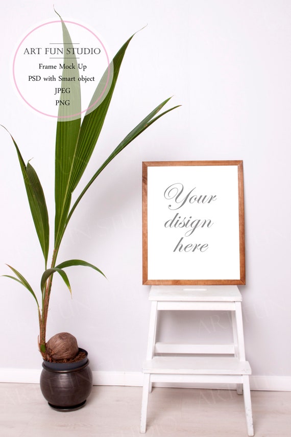 Large Frame Mockup Green Flower In The Pot Mockup