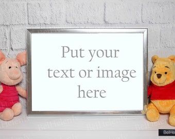 Download Free Mockup children's frame / Soft toy / Stylish Stock Photo / JPEG / high resolution / children background / 3 PSD Template