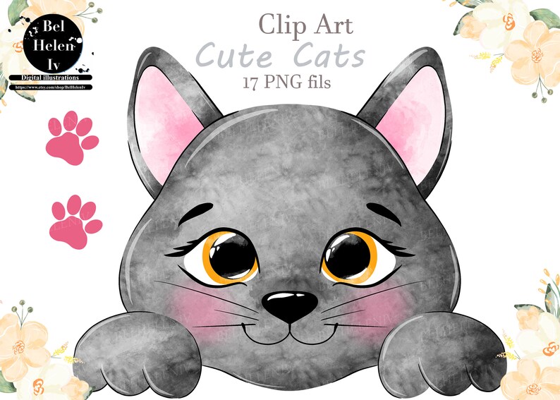 Download Cat Clipart Watercolor Cat Clipart Cat Watercolor Clipart ...