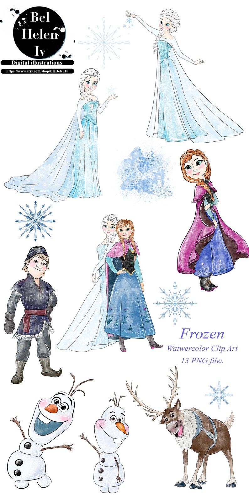 Frozen Inspired Clipart Frozen Clipart Planner Stickers Etsy