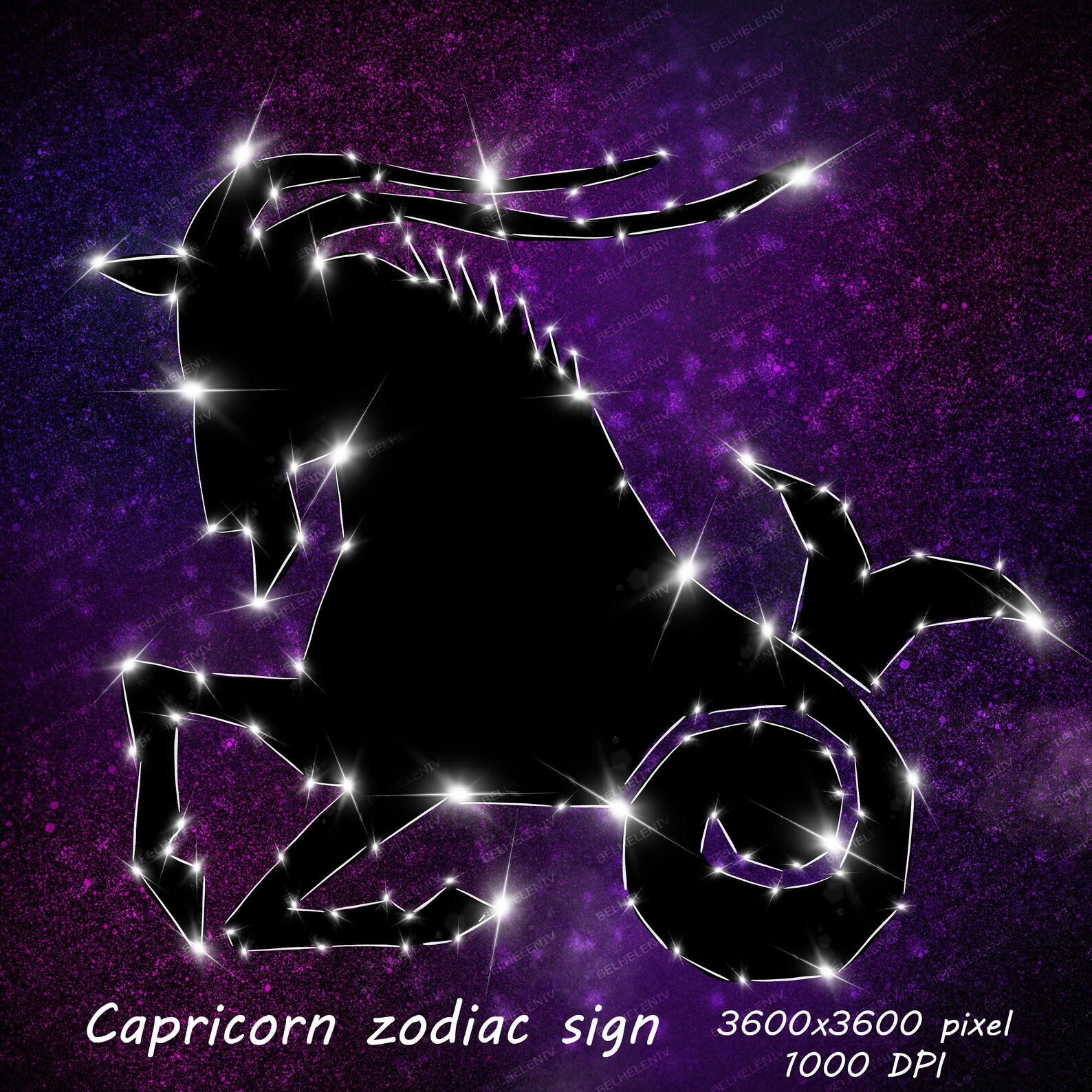 Zodiac Constellations Clipart/ Capricorn Zodiac Sign .digital | Etsy