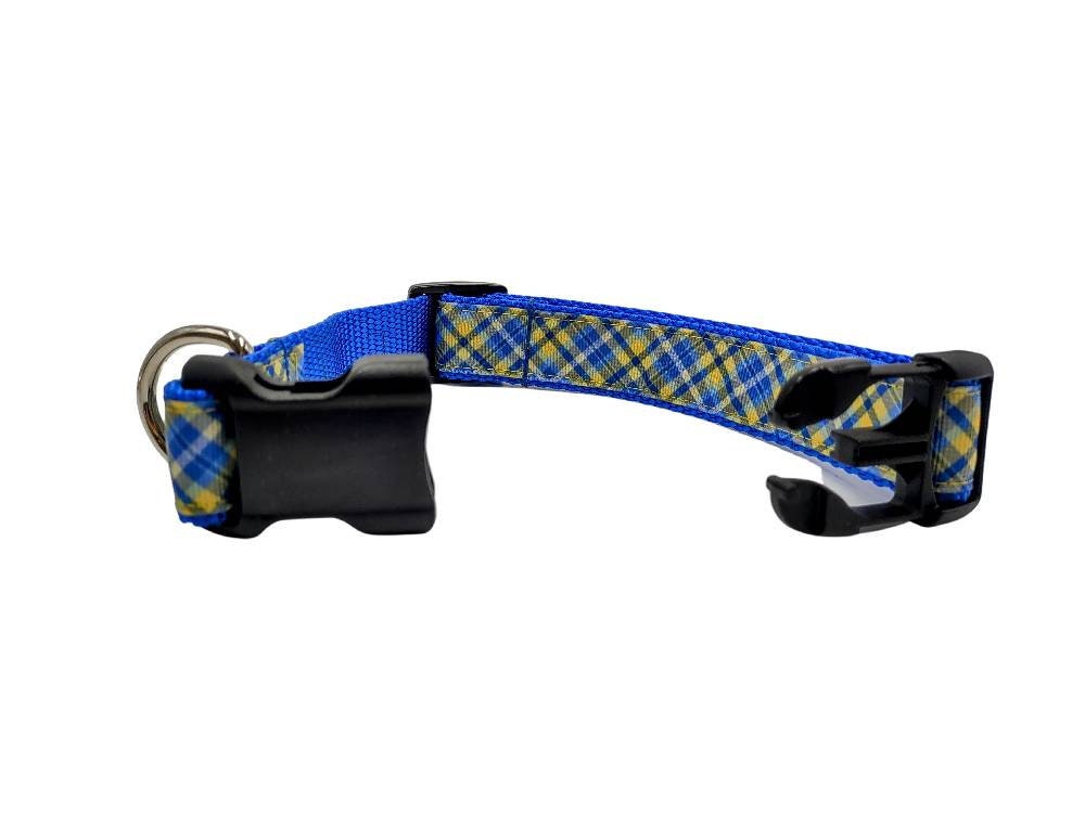 Blue and Yellow Plaid Dog Collar Etsy