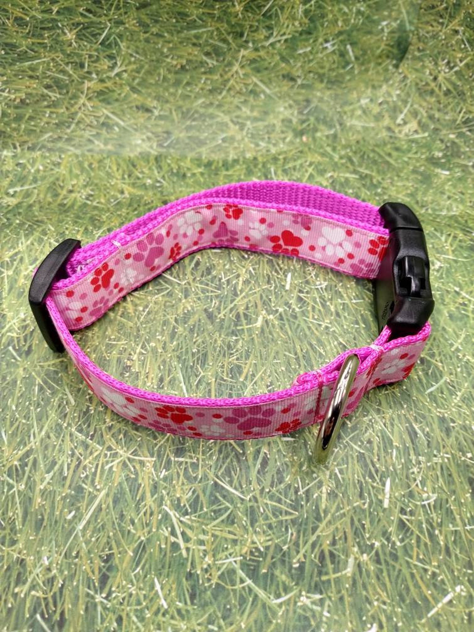 Pink Paw Print Dog Collar Etsy