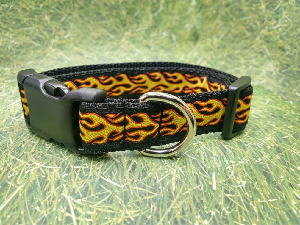 Flames Dog Collar Fire Dog Collar Etsy