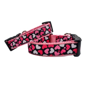Pink Hearts Dog Collar
