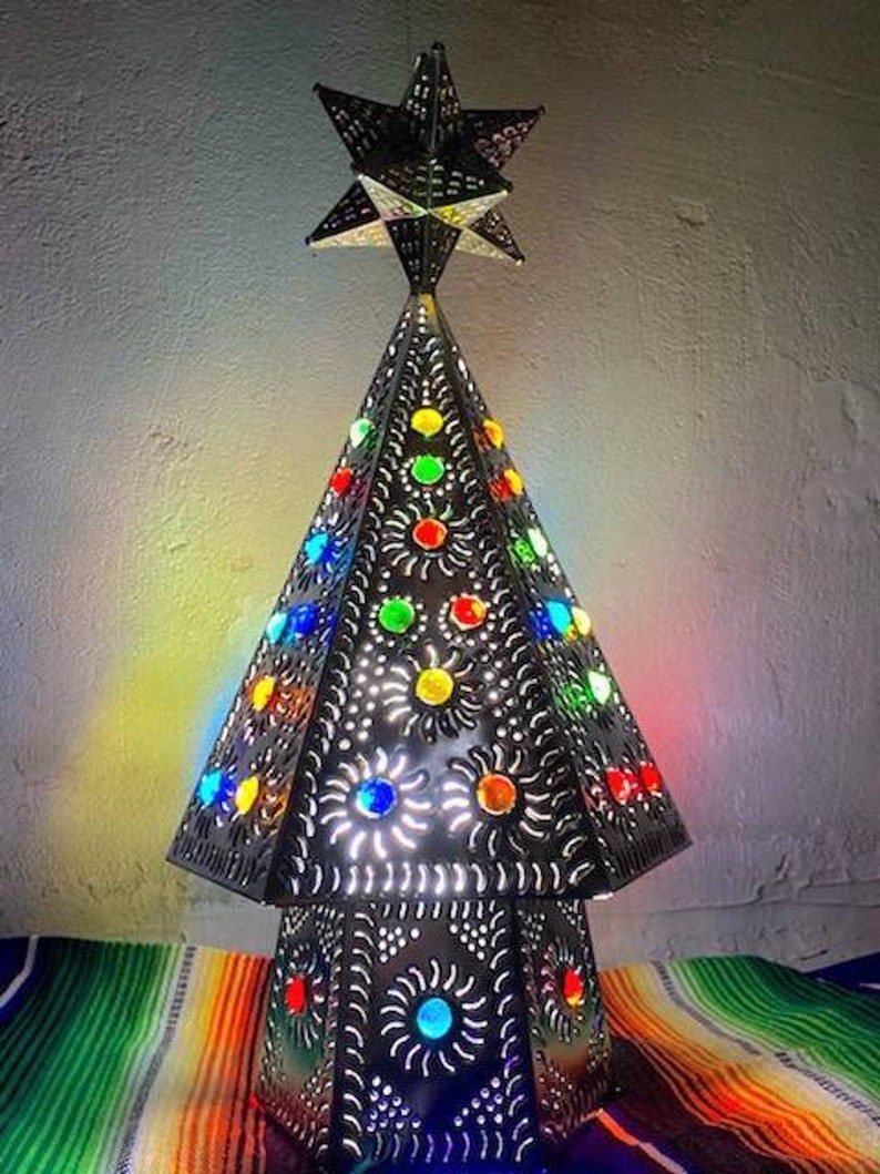 Punched Tin and Glass Marble Light Christmas Tree from | Etsy