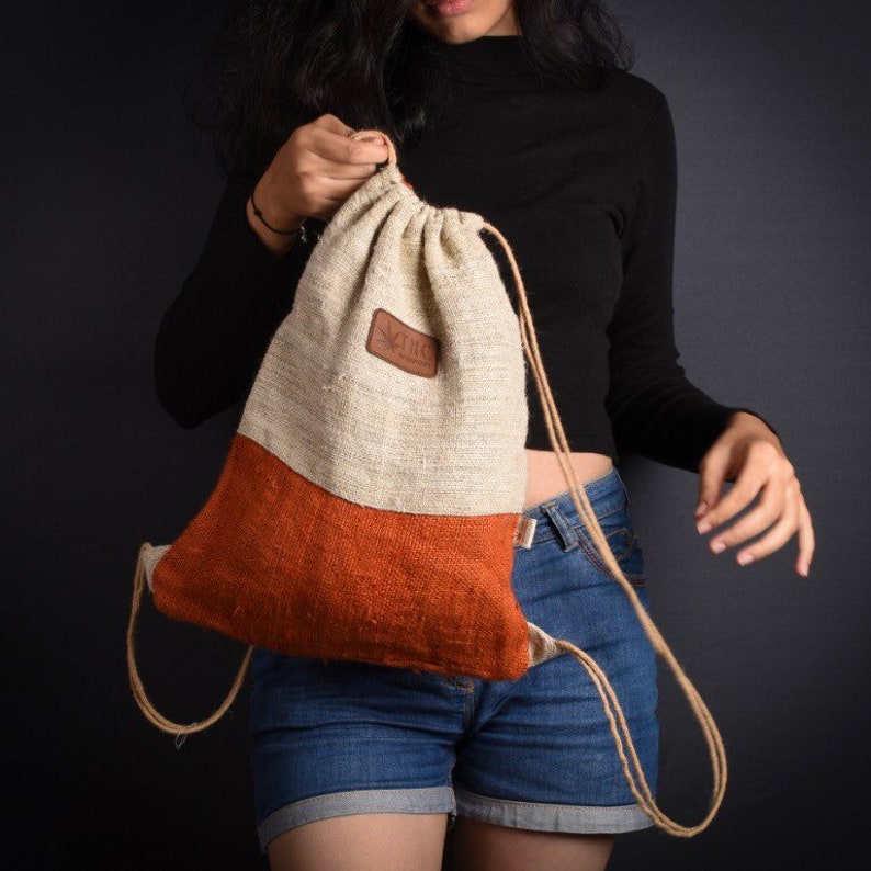 hemp drawstring backpack