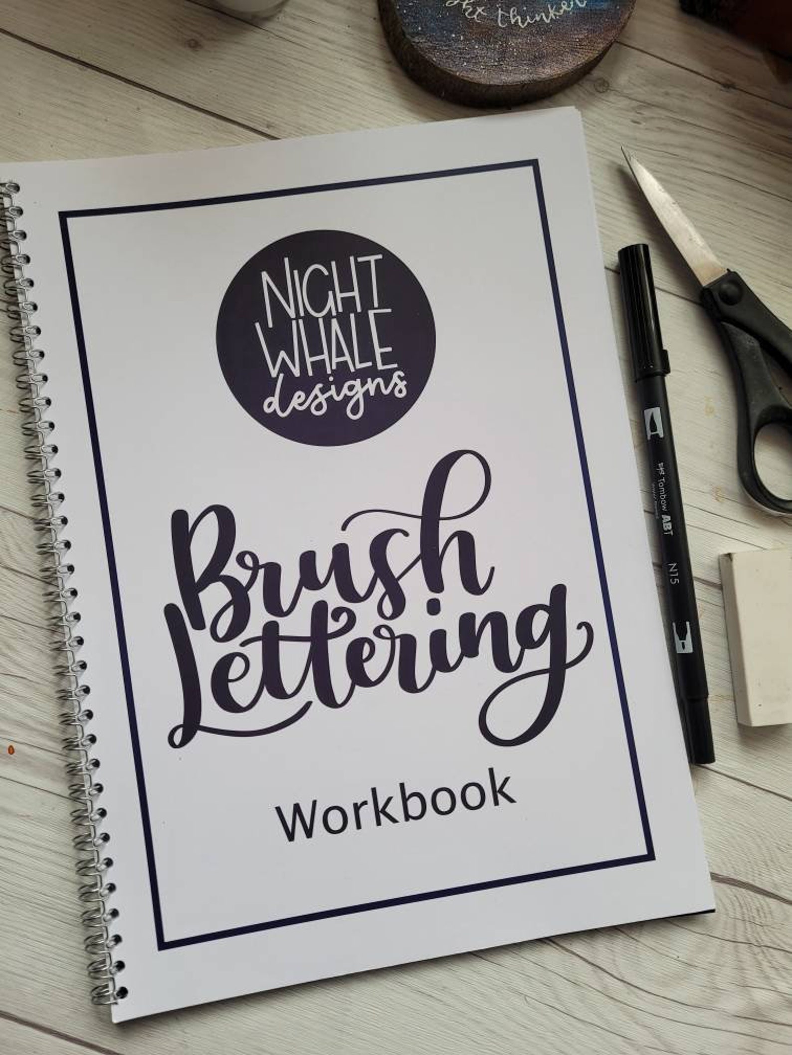 Brush Lettering Workbook Hand lettering Learn Modern Etsy